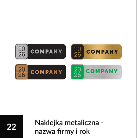 Personalizowane kalendarzwe książkowe Naklejki metaliczne