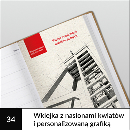 Personalizowane kalendarzwe książkowe Wklejka z nasionami kwiatów i personalizowaną grafiką