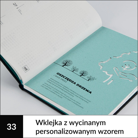 Personalizowane kalendarzwe książkowe Wklejka z wycinanym personalizowanym wzorem
